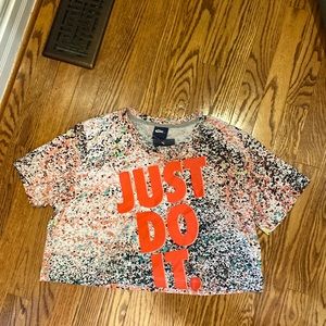 BRAND NEW with TAGS. Nike “Just Do It” crop top. Colorful top!